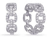 .40CT DIAMOND 14K WHITE GOLD 3D MULTI SQUARE LOVE KNOT FUN HOOP HANGING EARRINGS