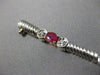 ANTIQUE WIDE 2.80CT DIAMOND & AAA RUBY 14KT TWO TONE GOLD TENNIS BRACELET #1456