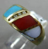 ESTATE WIDE .07CT DIAMOND & MULTI COLOR QUARTZ 14KT WHITE GOLD MULTI SHAPE RING