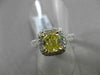 ESTATE 2.26CTW GIA FANCY YELLOW DIAMOND 18KT WHITE GOLD HALO ENGAGEMENT RING