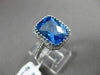 ESTATE 6.33CTW DIAMOND & AAA BLUE TOPAZ 14KT WHITE GOLD 3D FILIGREE HALO RING