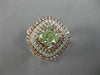 GIA LARGE 2.69CT MULTI COLOR DIAMOND 18KT WHITE & ROSE 3D SQUARE ENGAGEMENT RING