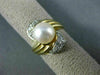 ANTIQUE DIAMOND 9MM SOUTH PEARL 14KT YELLOW GOLD COCKTAIL RING #17189