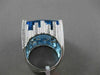 ESTATE MASSIVE 32.69CT DIAMOND & AAA BLUE TOPAZ 14KT WHITE GOLD 3D NEW YORK RING