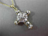 ESTATE .25CT BAGUETTE DIAMOND 14KT WHITE & YELLOW GOLD 3D CROSS PENDANT #11457