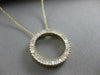 ESTATE 1.15CTW BAGUETTE DIAMOND 14K GOLD 20MM CIRCLE OF LOVE PENDANT CHAIN 20201