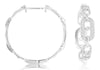 .50CT DIAMOND 14K WHITE GOLD 3D ROUND MULTI OVAL LOVE KNOT HOOP HANGING EARRINGS