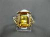 ESTATE 2.66CT DIAMOND & AAA YELLOW TOPAZ 14K YELLOW GOLD 3 STONE ENGAGEMENT RING