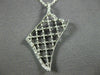 ESTATE .21CT DIAMOND 18K WHITE GOLD 3D OPEN FILIGREE FLOWER FLOATING FUN PENDANT