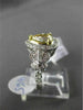 ESTATE 1.87CT FANCY YELLOW DIAMOND 18K TWO TONE GOLD 3D FILIGREE ENGAGEMENT RING