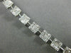 ESTATE 4.04CT ROUND & BAGUETTE DIAMOND 18KT WHITE GOLD 3D SQUARE TENNIS BRACELET