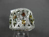 ESTATE LARGE 1.86CT DIAMOND 18KT WHITE GOLD MULTI COLOR FLOATING COCKTAL RING