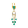 LARGE 3.60CT DIAMOND & AAA EMERALD 18KT YELLOW GOLD MULTI SHAPE HANGING EARRINGS