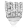 WIDE .77CT DIAMOND 14KT WHITE GOLD MULTI ROW ROUND & BAGUETTE ANNIVERSARY RING