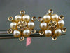 ESTATE LARGE .62CT CHOCOLATE FANCY DIAMOND & PEARL 18KT TWO TONE GOLD EARRINGS