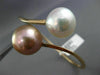 ESTATE LARGE AAA WHITE & PINK SOUTH SEA PEARL 18K ROSE GOLD LOVE BANGLE BRACELET