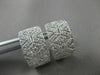 ESTATE WIDE .82CT DIAMOND 18KT WHITE GOLD FILIGREE HUGGIE EARRINGS UNIQUE #16574
