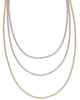 LONG 10.19CT DIAMOND 14KT TRI COLOR GOLD ETERNITY 3 STRAND FUN TENNIS NECKLACE
