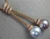 LARGE .30CT DIAMOND & WHITE PINK SOUTH SEA PEARL 18KT ROSE GOLD LARIAT NECKLACE
