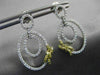 .85CT WHITE & FANCY YELLOW DIAMOND 18KT TWO TONE GOLD OVAL BOW HANGING EARRINGS