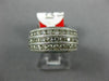 ESTATE WIDE 1.0CT DIAMOND 14KT WHITE GOLD 3 ROW SEMI ETERNITY ANNIVERSARY RING