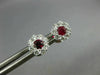 ESTATE .63CT DIAMOND & AAA RUBY 18KT WHITE GOLD 3D FLOWER CLUSTER STUD EARRINGS