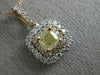 ESTATE .76CT WHITE & FANCY YELLOW DIAMOND 18KT WHITE & ROSE GOLD 3D HALO PENDANT