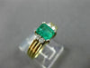 ESTATE .91CT DIAMOND & EMERALD 14KT YELLOW GOLD RECTANGLE ENGAGEMENT RING #19177