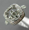 ESTATE WIDE .36CT DIAMOND 14K WHITE GOLD 3D SQURE HALO SEMI MOUNT ENGAGMENT RING