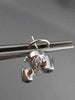 ESTATE 1.10CT DIAMOND & SAPPHIRE 14KT WHITE GOLD 3D PAVE ETOILE X LOVE EARRINGS