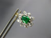 LARGE 3.5CT CUBIC ZIRCONA & AAA SYNTHETIC EMERALD 14K YELLOW GOLD EARRINGS 27401