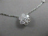 ESTATE 1.96CTW DIAMOND 14KT WHITE GOLD FLOWER CLUSTER BY THE YARD NECKLACE #2554