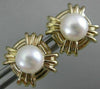 ESTATE AAA SOUTH SEA PEARL 14KT YELLOW GOLD 3D ROUND SQUARE STUD EARRINGS #26241