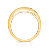 WIDE .29CT DIAMOND & AAA SAPPHIRE 14KT YELLOW GOLD ETOILE DOUBLE WAVE FUN RING
