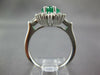 CERTIFIED LARGE 3.4CT DIAMOND & AAA EMERALD 14K WHITE GOLD ENGAGEMENT RING 27283
