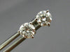 ESTATE 1.05CT DIAMOND 14KT WHITE GOLD CLASSIC 3 PRONG ROUND STUD EARRINGS #25971