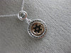 ESTATE .36CT WHITE & PINK DIAMOND 14KT WHITE & ROSE GOLD 3D HALO CLUSTER PENDANT