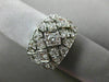LARGE 2.0CT DIAMOND 18KT WHITE GOLD MULTI ROW SQUARE TRIANGULAR ANNIVERSARY RING