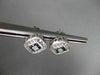 ESTATE 1.20CTW DIAMOND & AAA SAPPHIRE 14KT WHITE GOLD SQUARE STUD EARRINGS