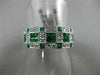ESTATE WIDE 1.47CT DIAMOND & SQUARE EMERALD 14K WHITE GOLD 3D SEMI ETERNITY RING