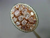 ESTATE LARGE 2.96CT WHITE & FANCY PINK DIAMOND 18KT GOLD OVAL FILIGREE RING