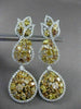ESTATE LARGE 13.26CT FANCY YELLOW & WHITE DIAMOND 18KT TWO TONE HANGING EARRINGS