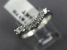 ESTATE .35CT DIAMOND 14KT WHITE GOLD 7 STONE "V" SHAPE ANNIVERSARY RING #18170