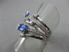 ESTATE WIDE 1.58CT DIAMOND & AAA TANZANITE 14KT WHITE GOLD FLOATING RING #16513