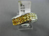 ESTATE 2.72CT DIAMOND YELLOW SAPPHIRE 14K WHITE GOLD GRADUATING CRISS CROSS RING