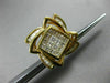 ESTATE MASSIVE 3.6CT DIAMOND 14KT YELLOW GOLD 3D FLOWER SQUARE CLIP ON EARRINGS