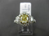 ESTATE 1.82CT FANCY YELLOW DIAMOND 18K TWO TONE GOLD 3D FILIGREE ENGAGEMENT RING