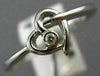 ESTATE .02CT DIAMOND 18KT WHITE GOLD 3D CLASSIC SOLITAIRE LOVE HEART RING #16385