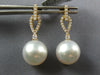 1.28CT DIAMOND & AAA SOUTH SEA PEARL 18KT YELLOW GOLD TEAR DROP HANGING EARRINGS