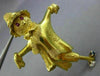 ESTATE LARGE .20CT AAA RUBY & SAPPHIRE 18K YELLOW GOLD 3D SCARECROW BROOCH PIN